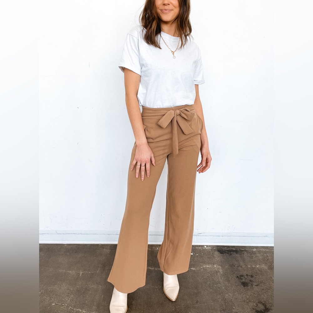 Chic Tie Front Wide Leg Pants